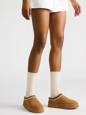 Steve Madden Selena Brown Chestnut Suede Faux Fur Lined Slip-On Mule Slippers